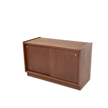 Piccolo sideboard in teak con ante scorrevoli, anni ’60