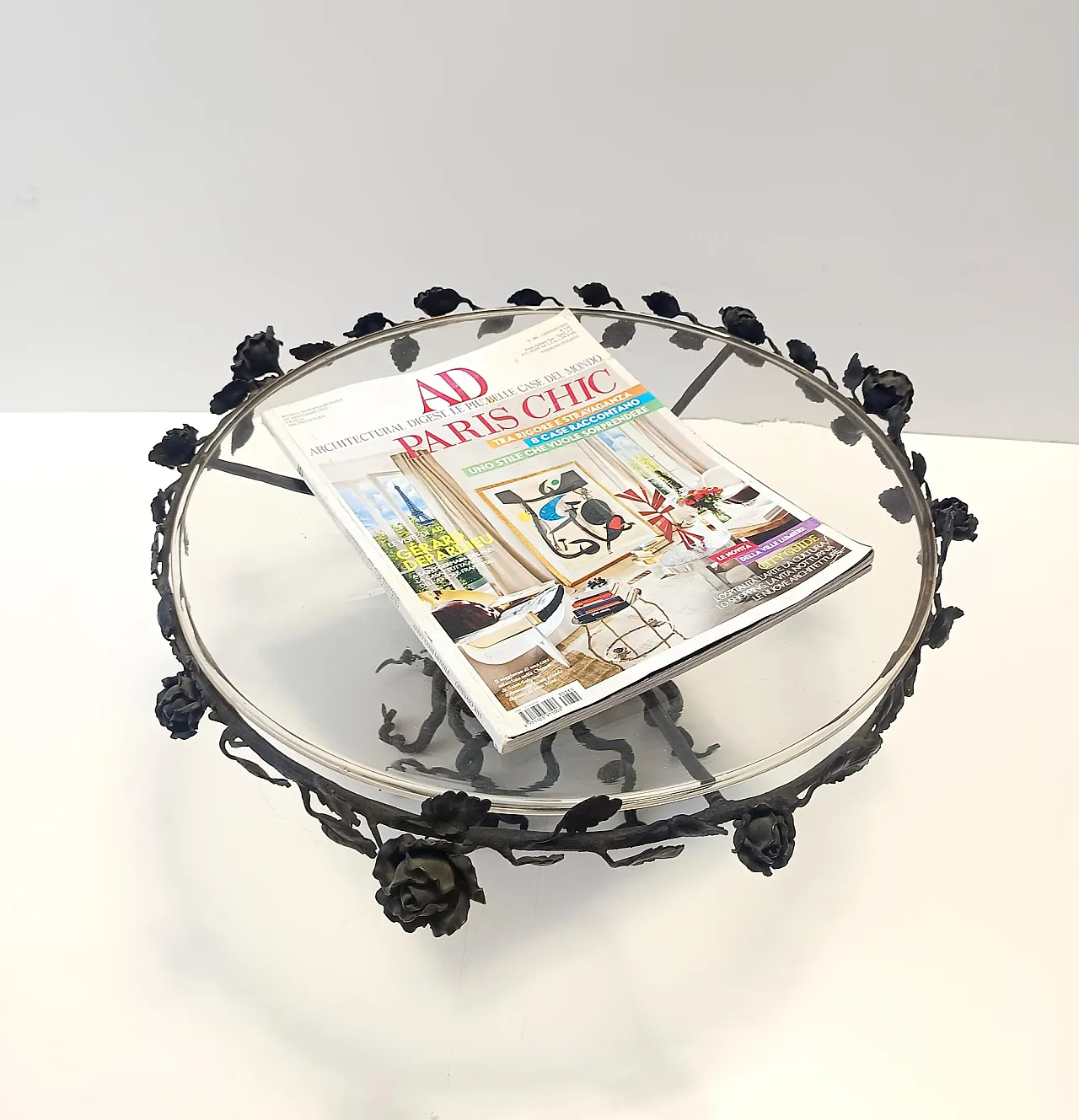 Murano Glass and Wrought Iron Cake Stand attr. to Vittorio Zecchin, Italy 2