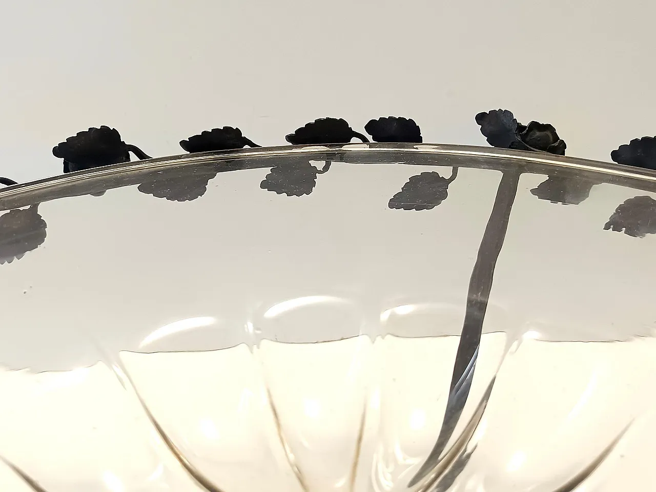 Murano Glass and Wrought Iron Cake Stand attr. to Vittorio Zecchin, Italy 10