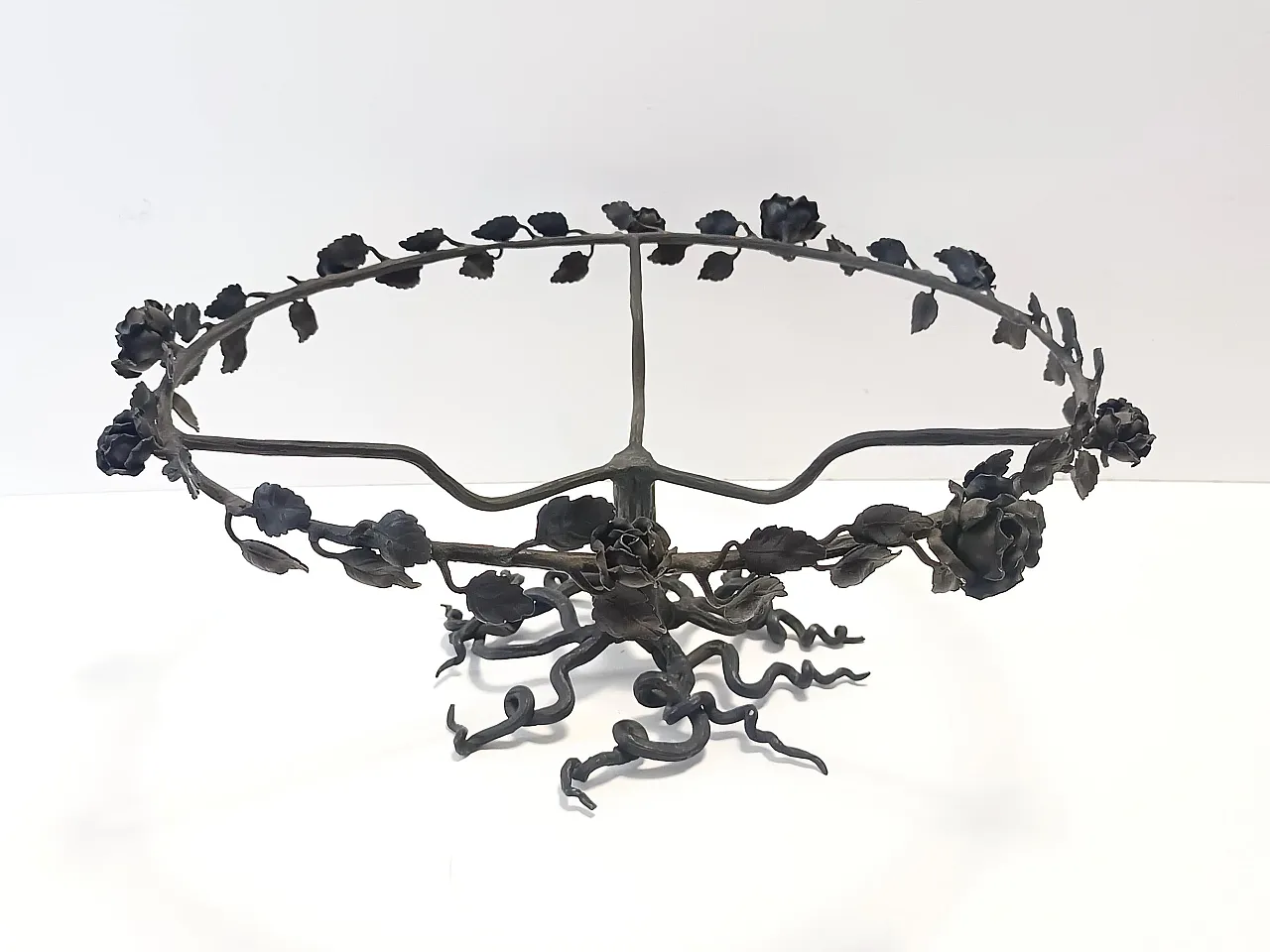 Murano Glass and Wrought Iron Cake Stand attr. to Vittorio Zecchin, Italy 11