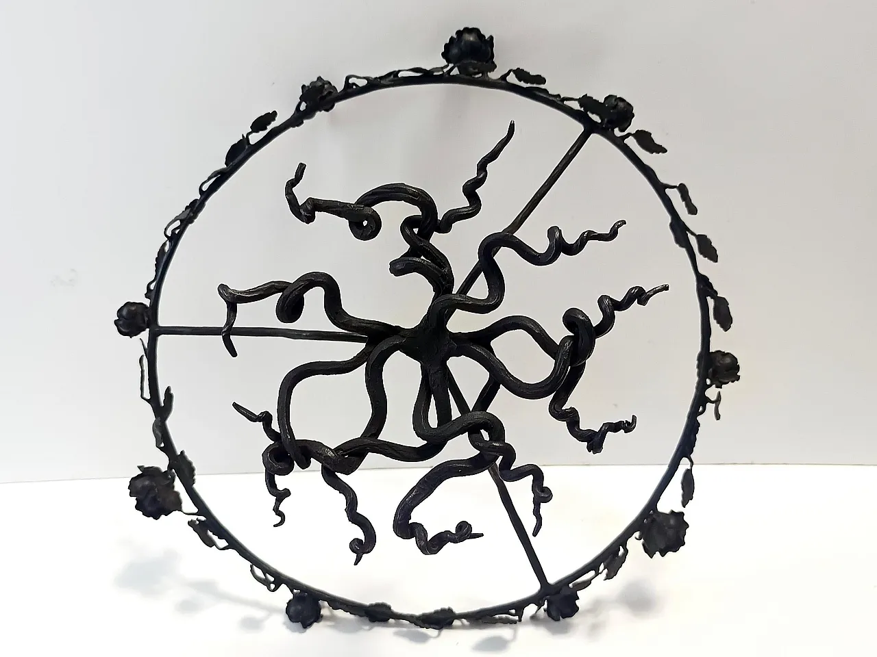 Murano Glass and Wrought Iron Cake Stand attr. to Vittorio Zecchin, Italy 12