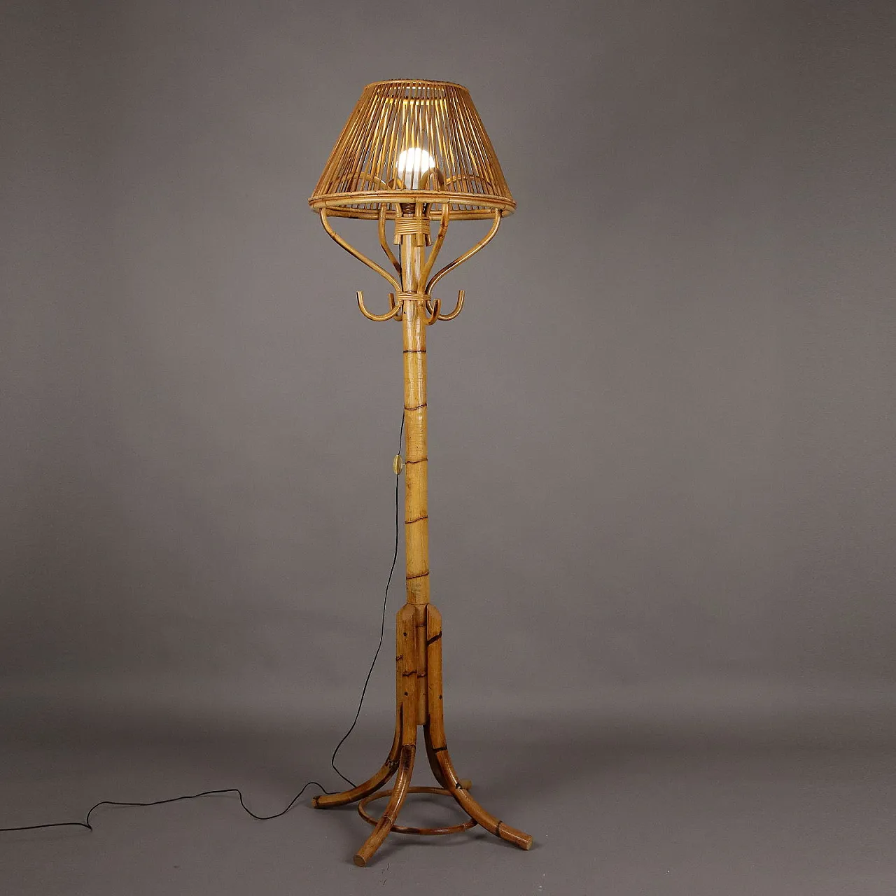 Lampada in bambù, anni '70 1
