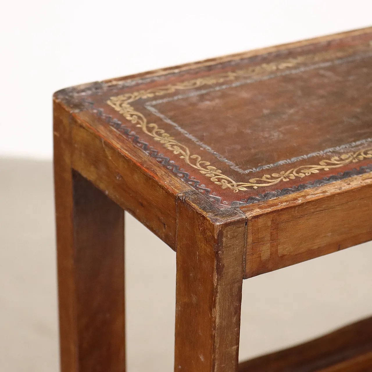 Scaletta Vittoriana da Biblioteca richiudibile in mogano e pelle, '800 6