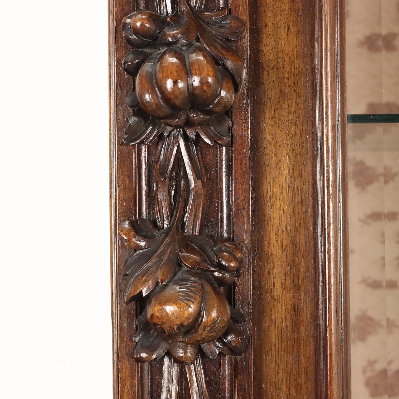 Vetrina neobarocca in vetro e noce, '800 5