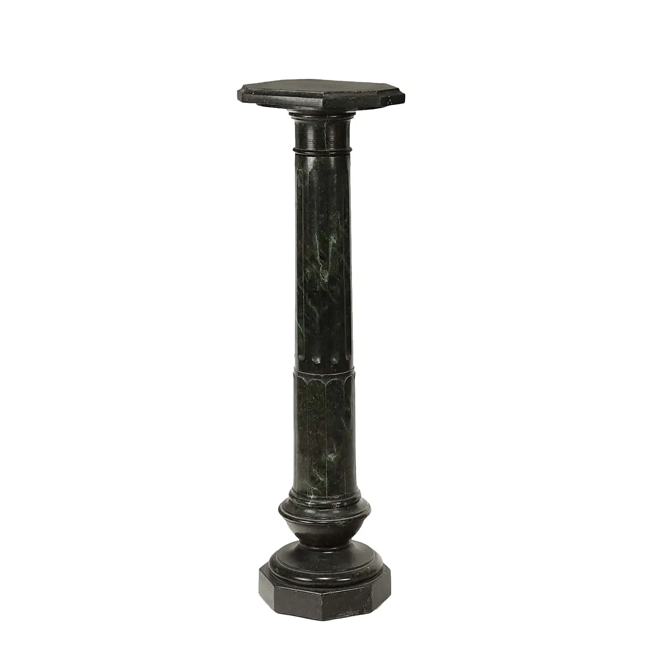 Colonna reggibusto in marmo verde serpentino 1