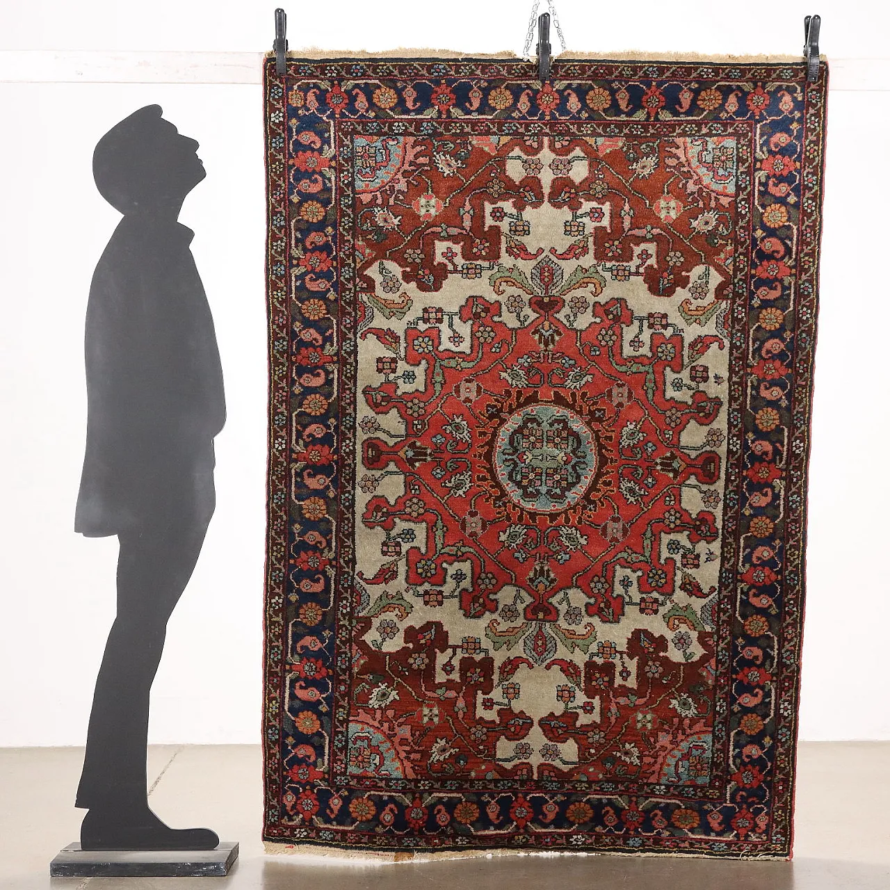 Tappeto Mahall in cotone e lana, nodo pesante, fine '900 2