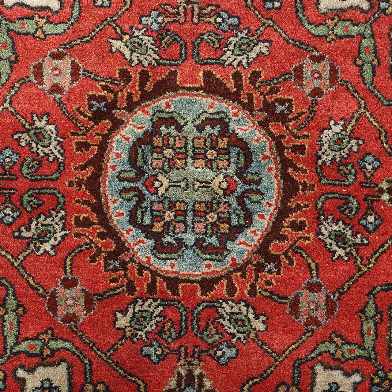 Tappeto Mahall in cotone e lana, nodo pesante, fine '900 3