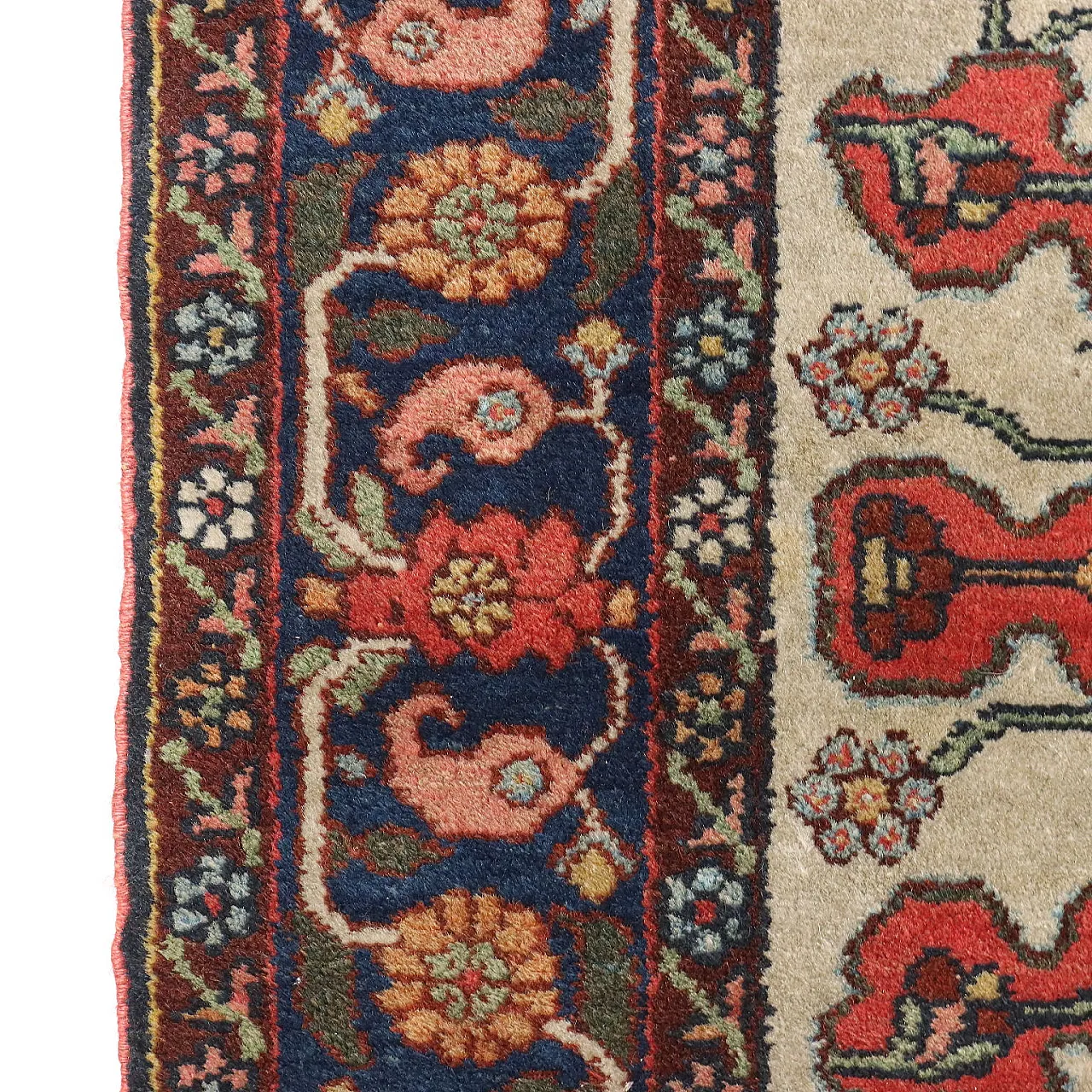 Tappeto Mahall in cotone e lana, nodo pesante, fine '900 6