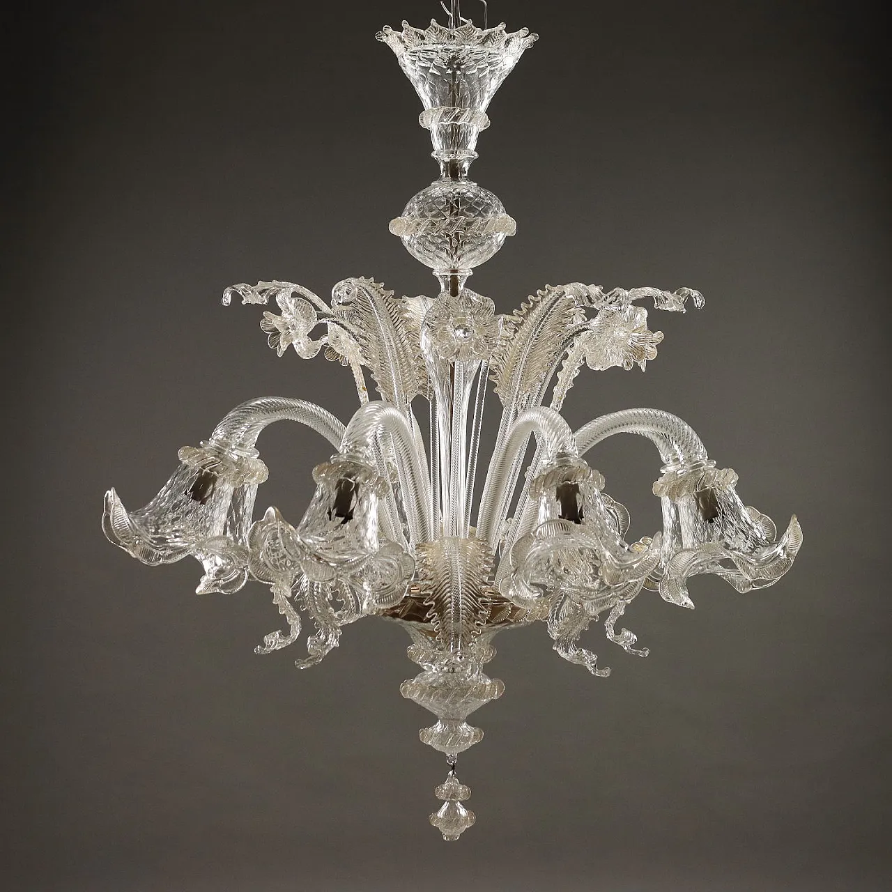 Chandelier in Murano glass with 8 lights, 20th century 1