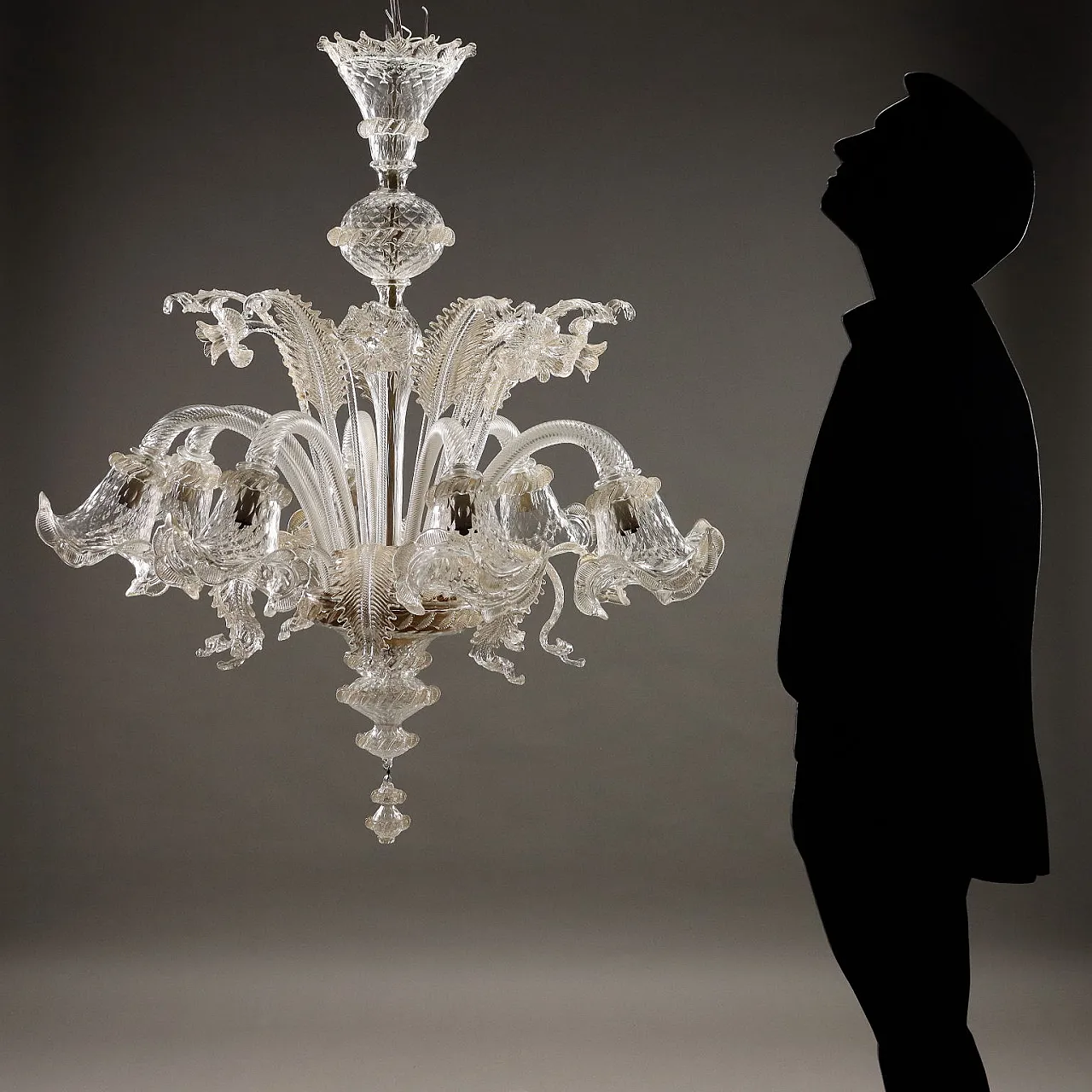 Chandelier in Murano glass with 8 lights, 20th century 3