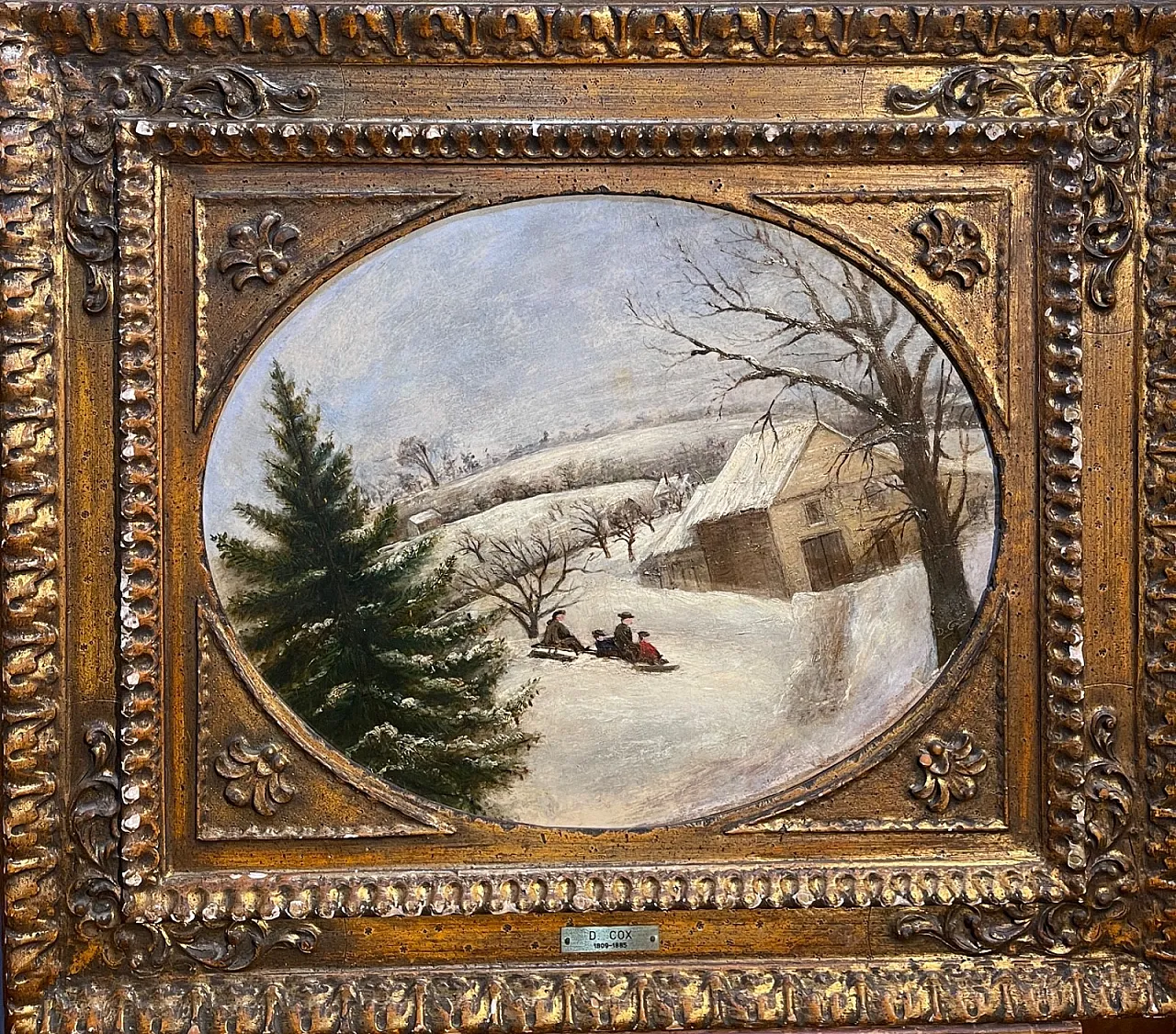 Scena d'inverno di David Cox, olio su tela, '900 1