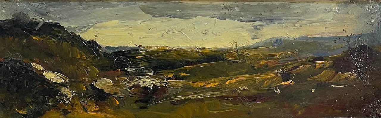 Mountain landscape, oil on canvas, late 19th century 2