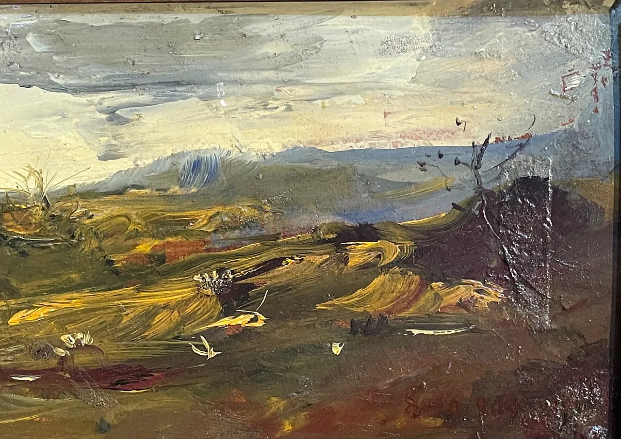 Mountain landscape, oil on canvas, late 19th century 3