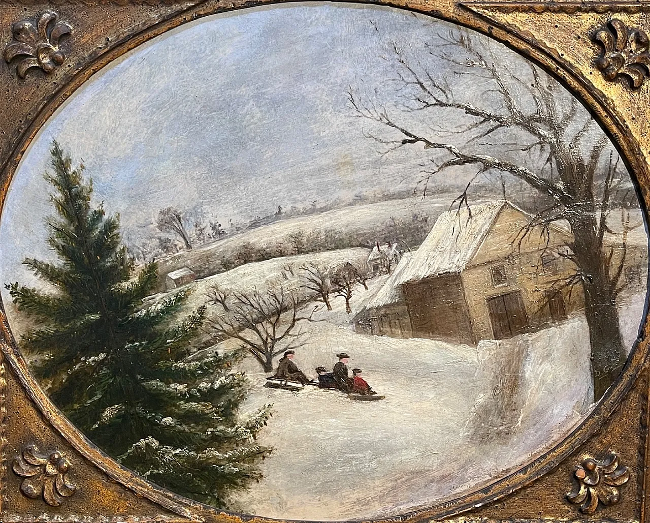 Scena d'inverno di David Cox, olio su tela, '900 2