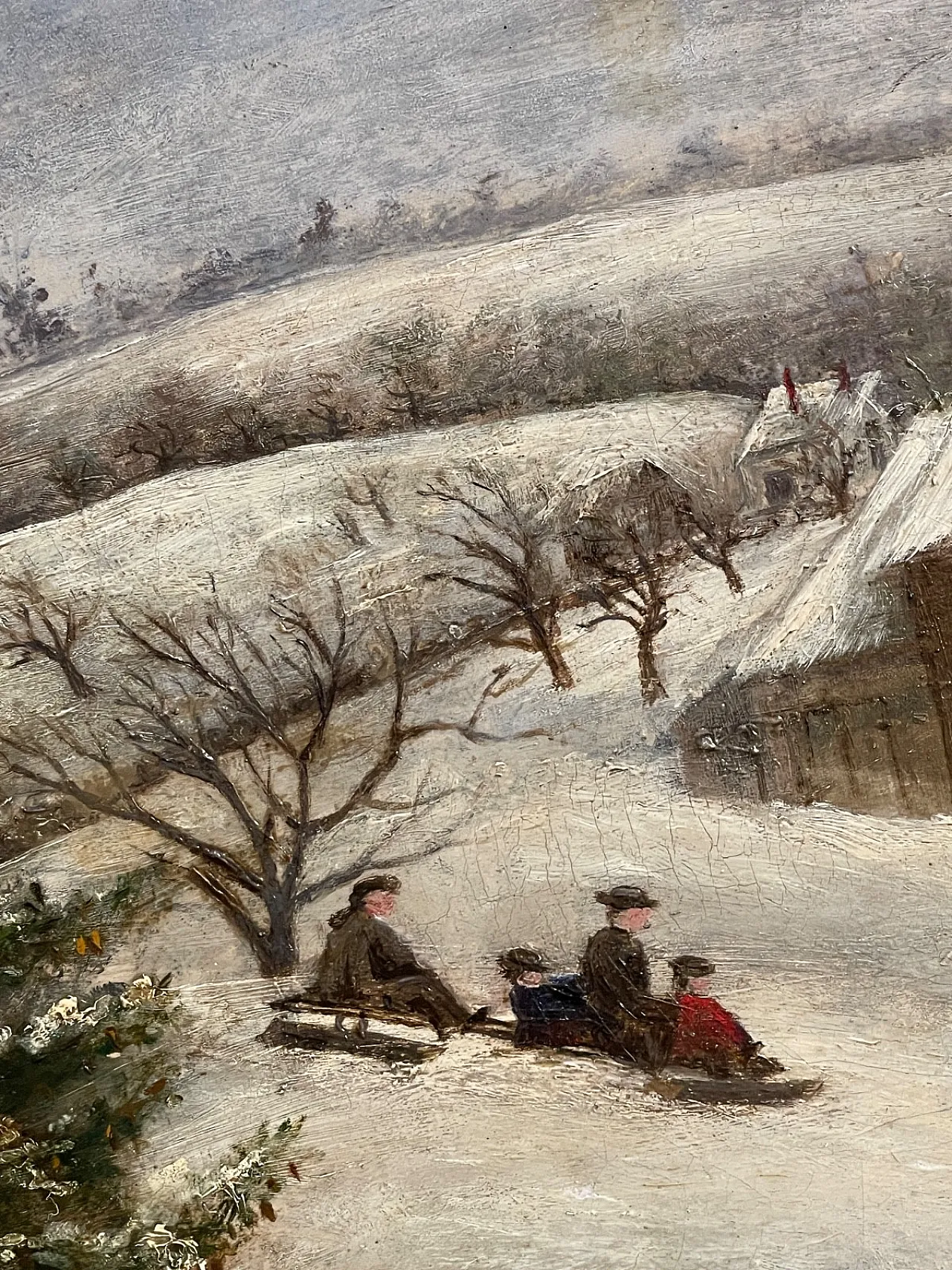 Scena d'inverno di David Cox, olio su tela, '900 3