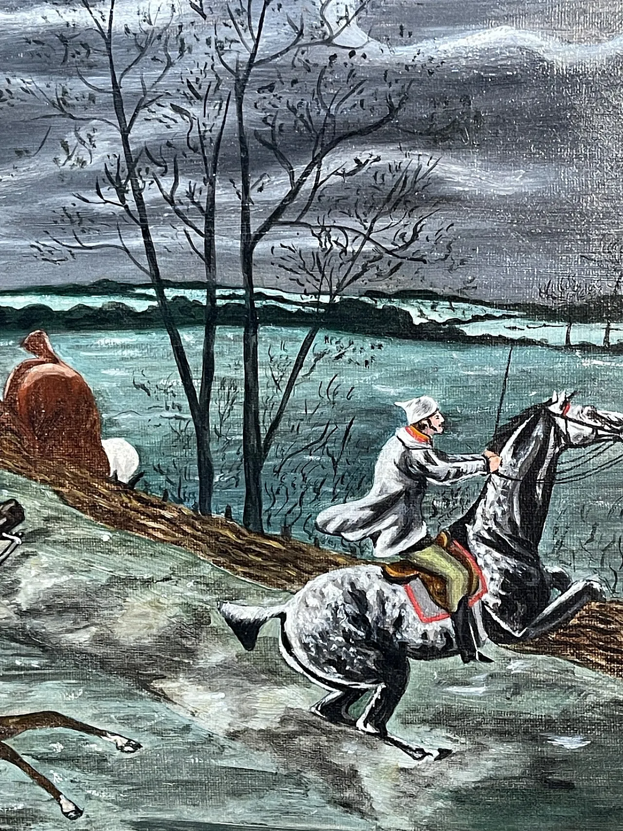 Scena equestre, olio su tela,  E.A.S. Douglas, '900 5