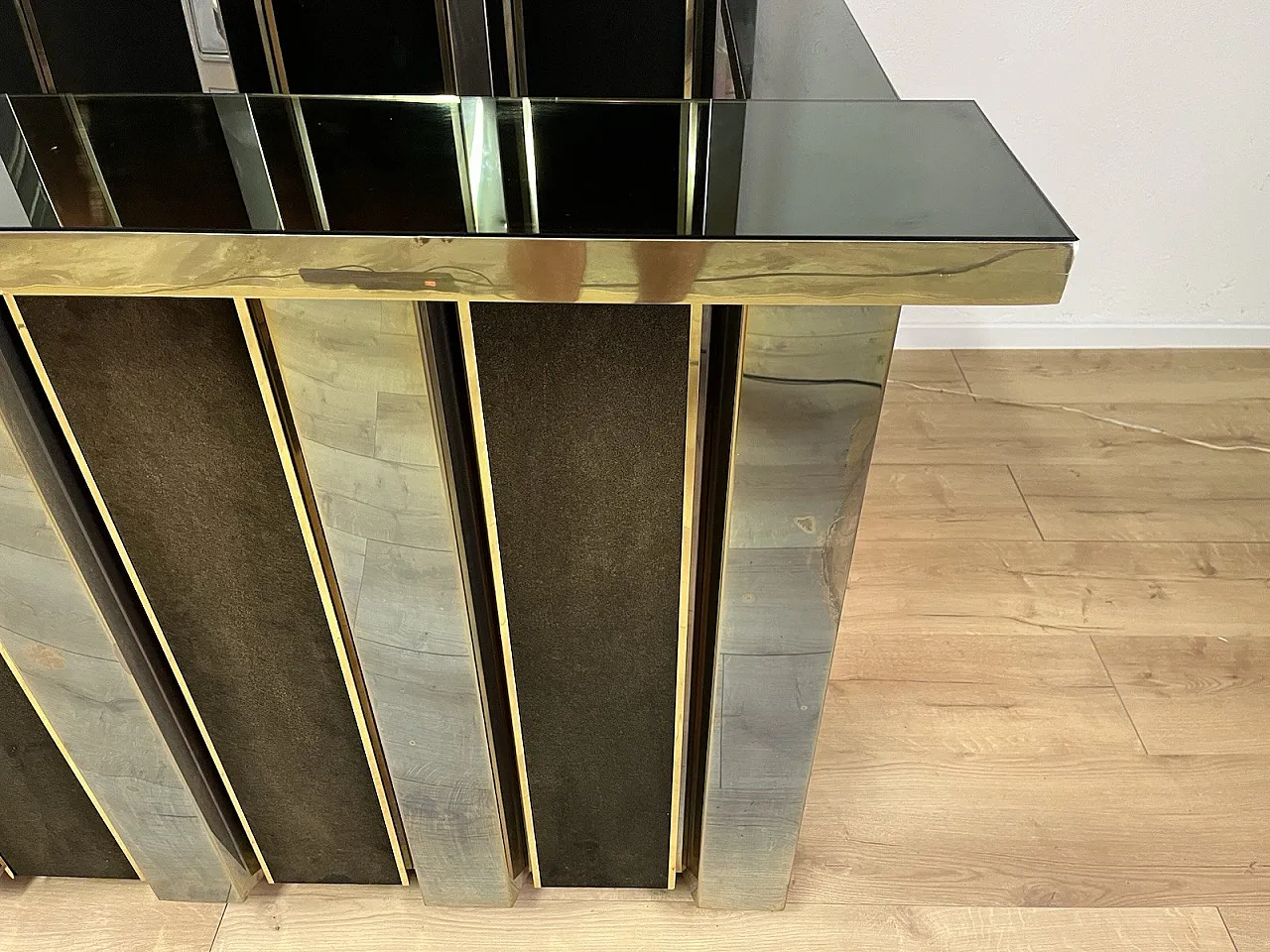 Metal and glass bar cabinet by Willy Rizzo, 1960s 9