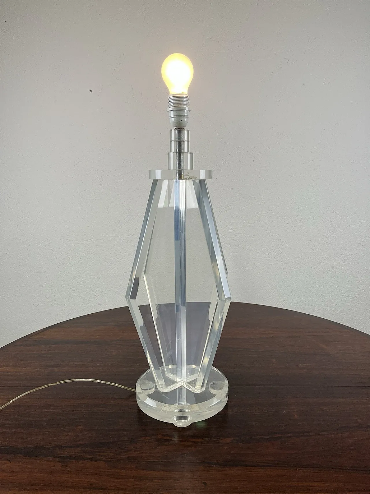 Plexiglass table lamp, 1970s 1