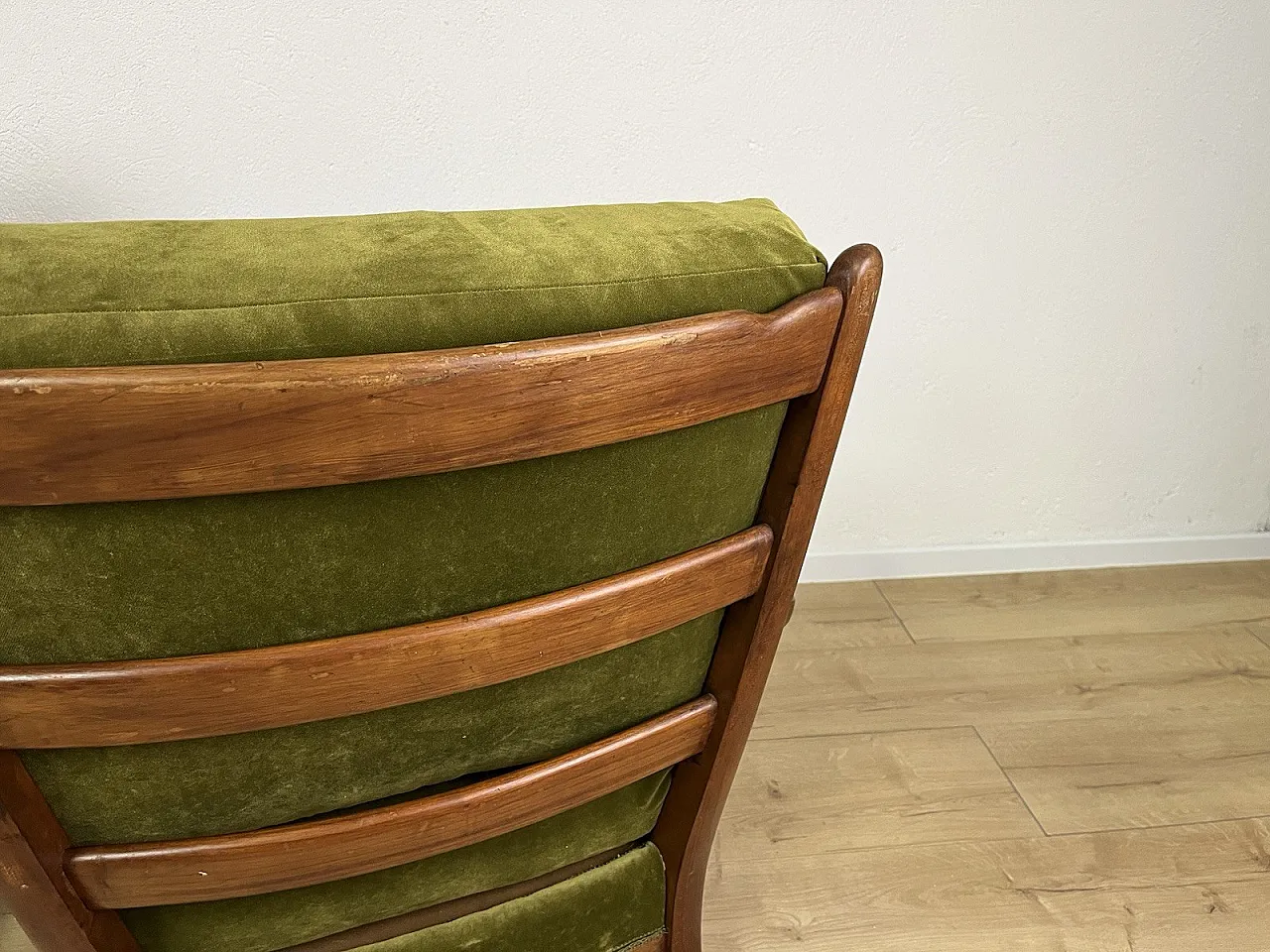 Coppia di poltrone in legno e velluto di Paolo Buffa, anni '50 9