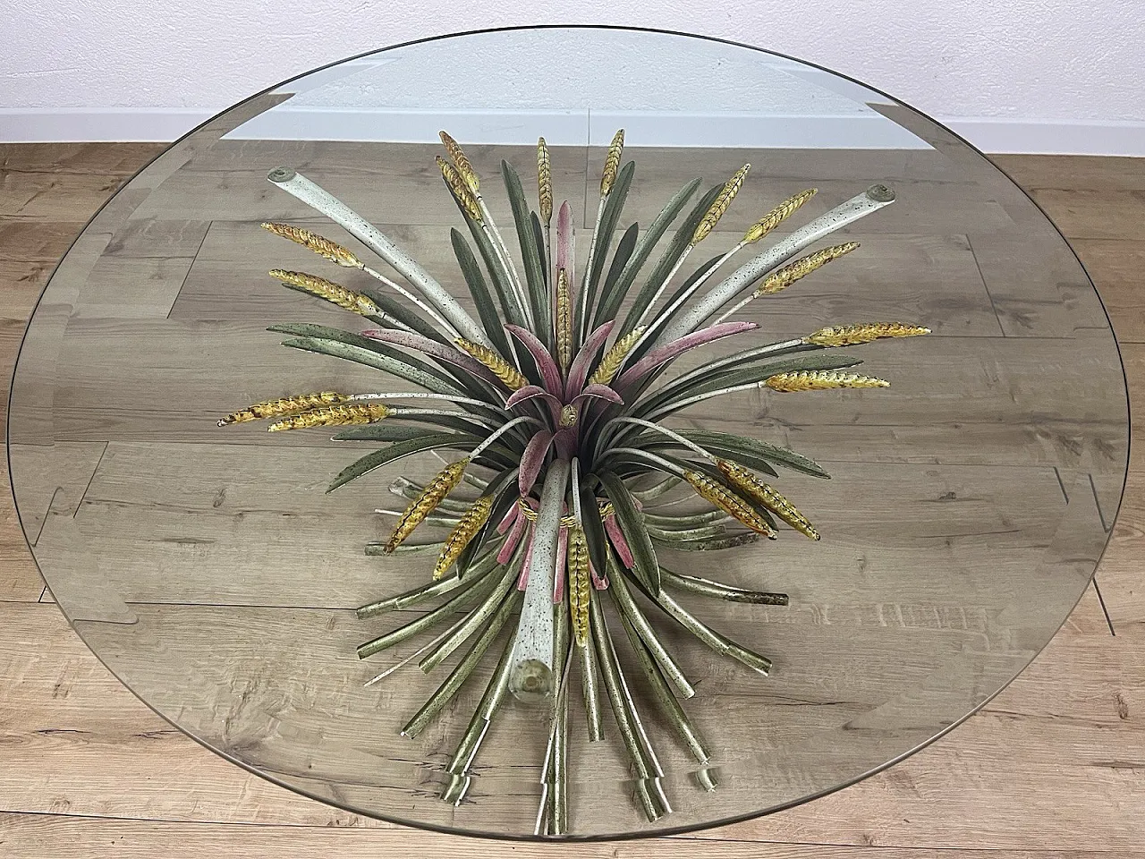 Spighe metal coffee table by Maison Bagues, 1970s 3