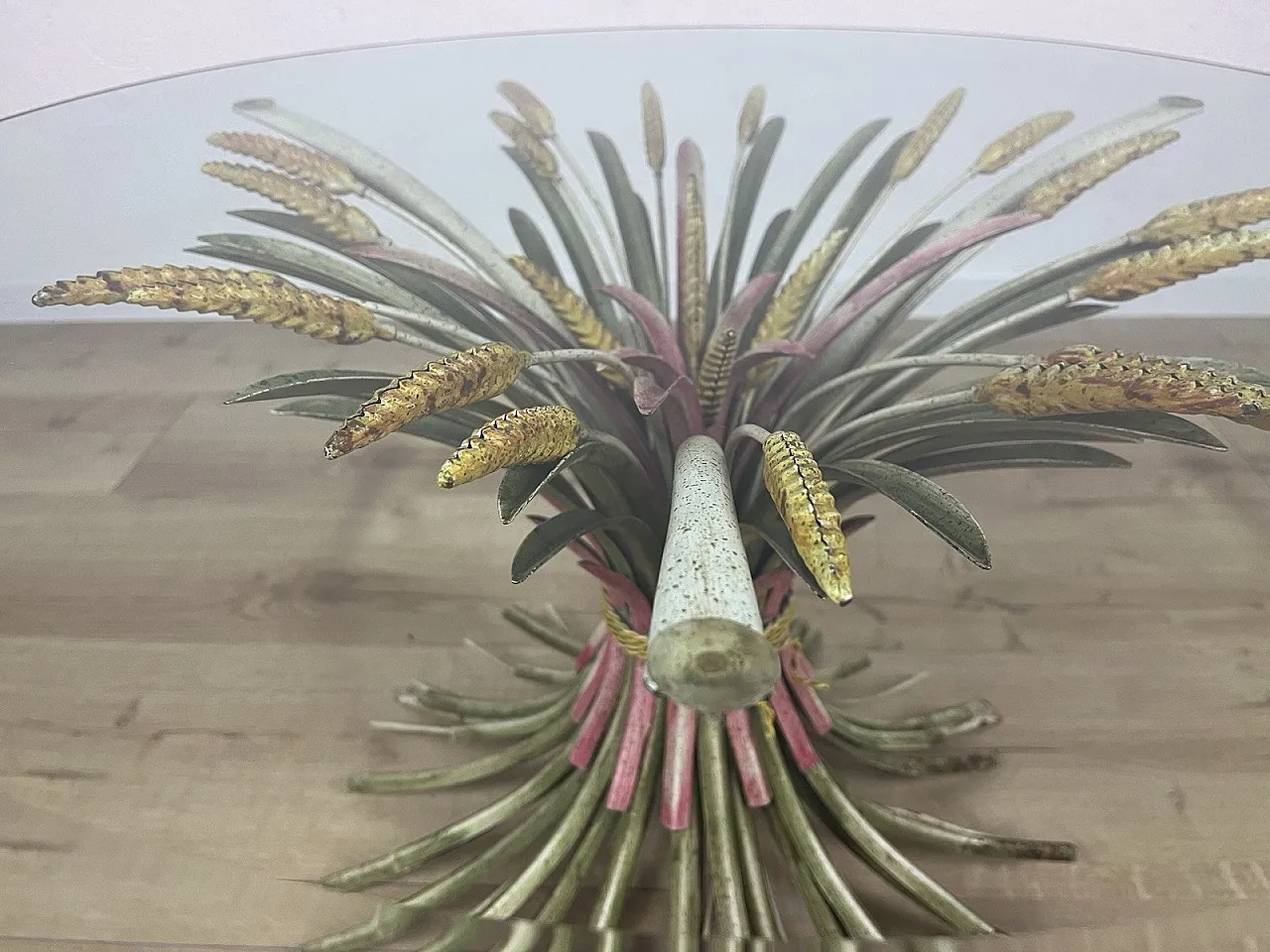 Spighe metal coffee table by Maison Bagues, 1970s 4