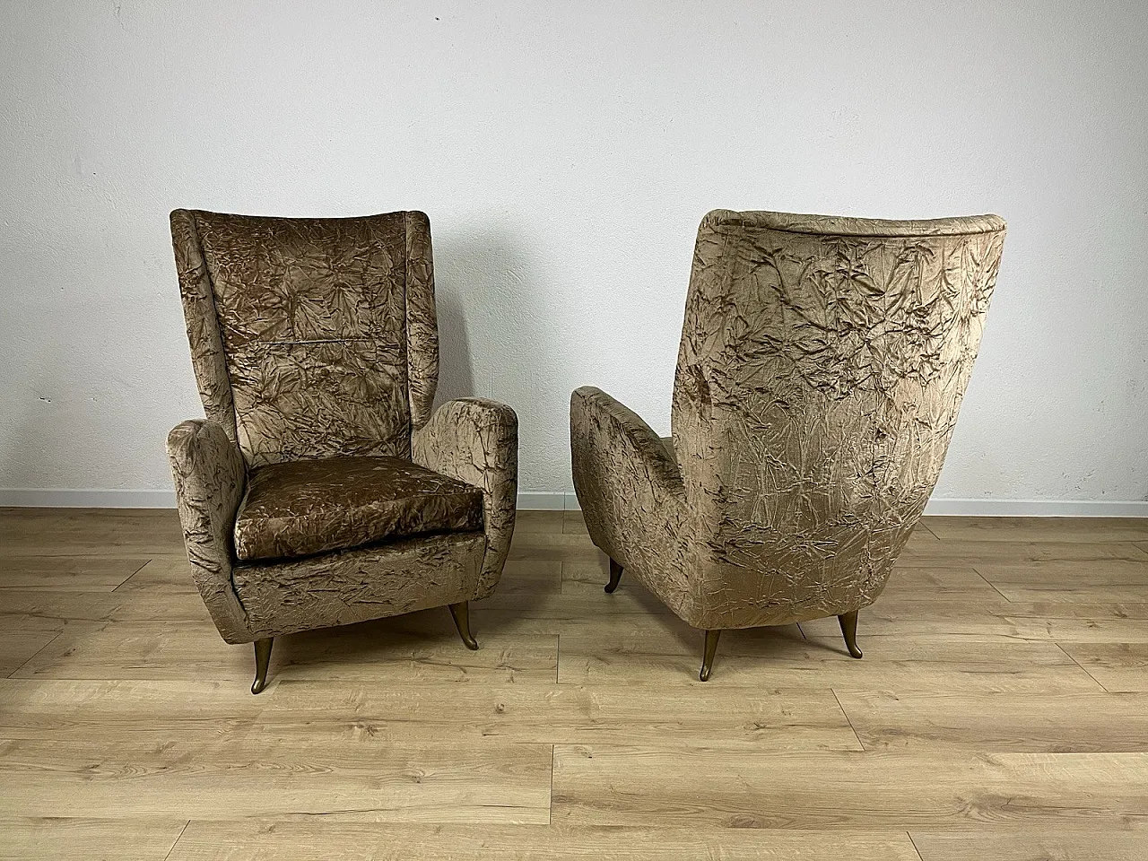 Pair of 408 armchairs by Gio Ponti for ISA, 1950s 1