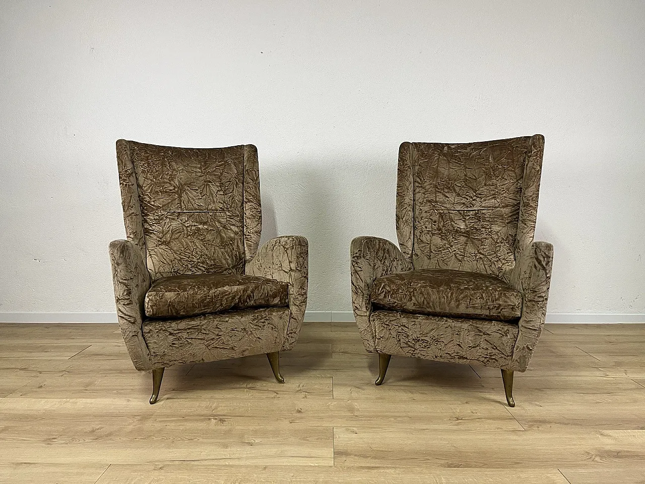 Pair of 408 armchairs by Gio Ponti for ISA, 1950s 3