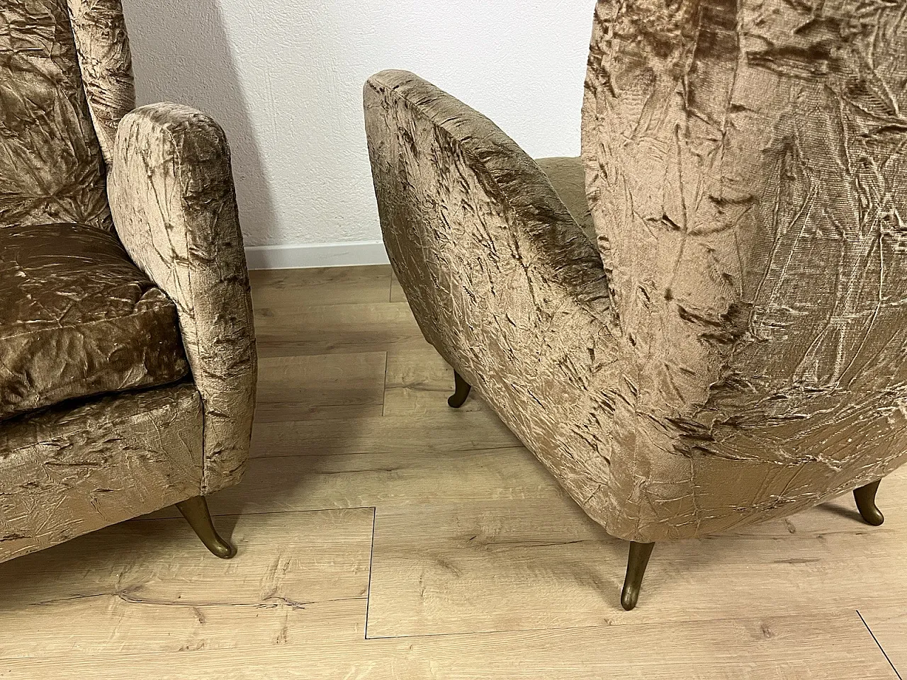 Pair of 408 armchairs by Gio Ponti for ISA, 1950s 7