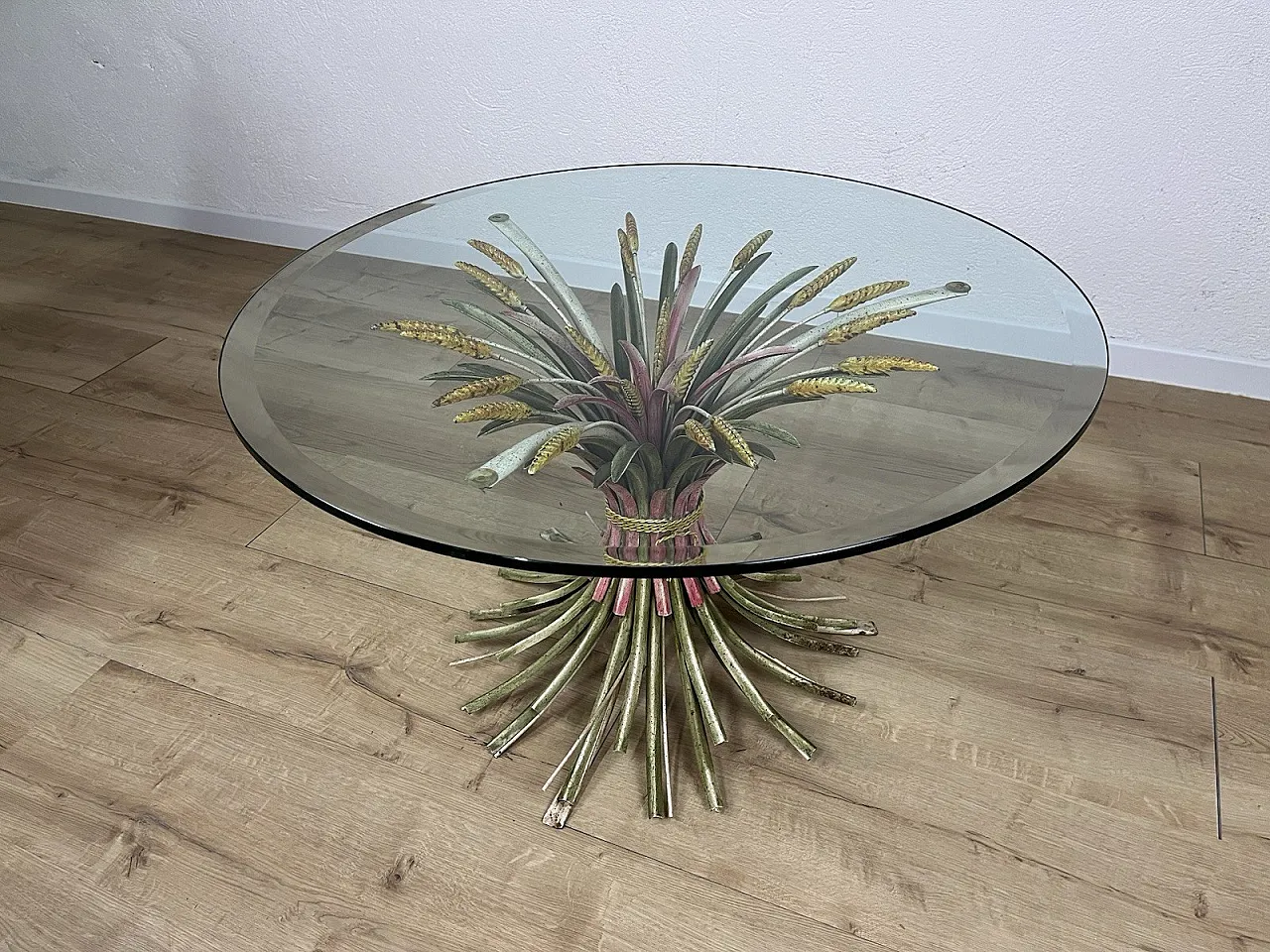 Spighe metal coffee table by Maison Bagues, 1970s 12