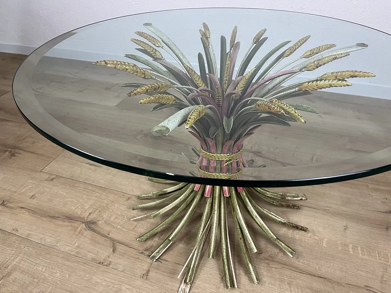 Spighe metal coffee table by Maison Bagues, 1970s 13