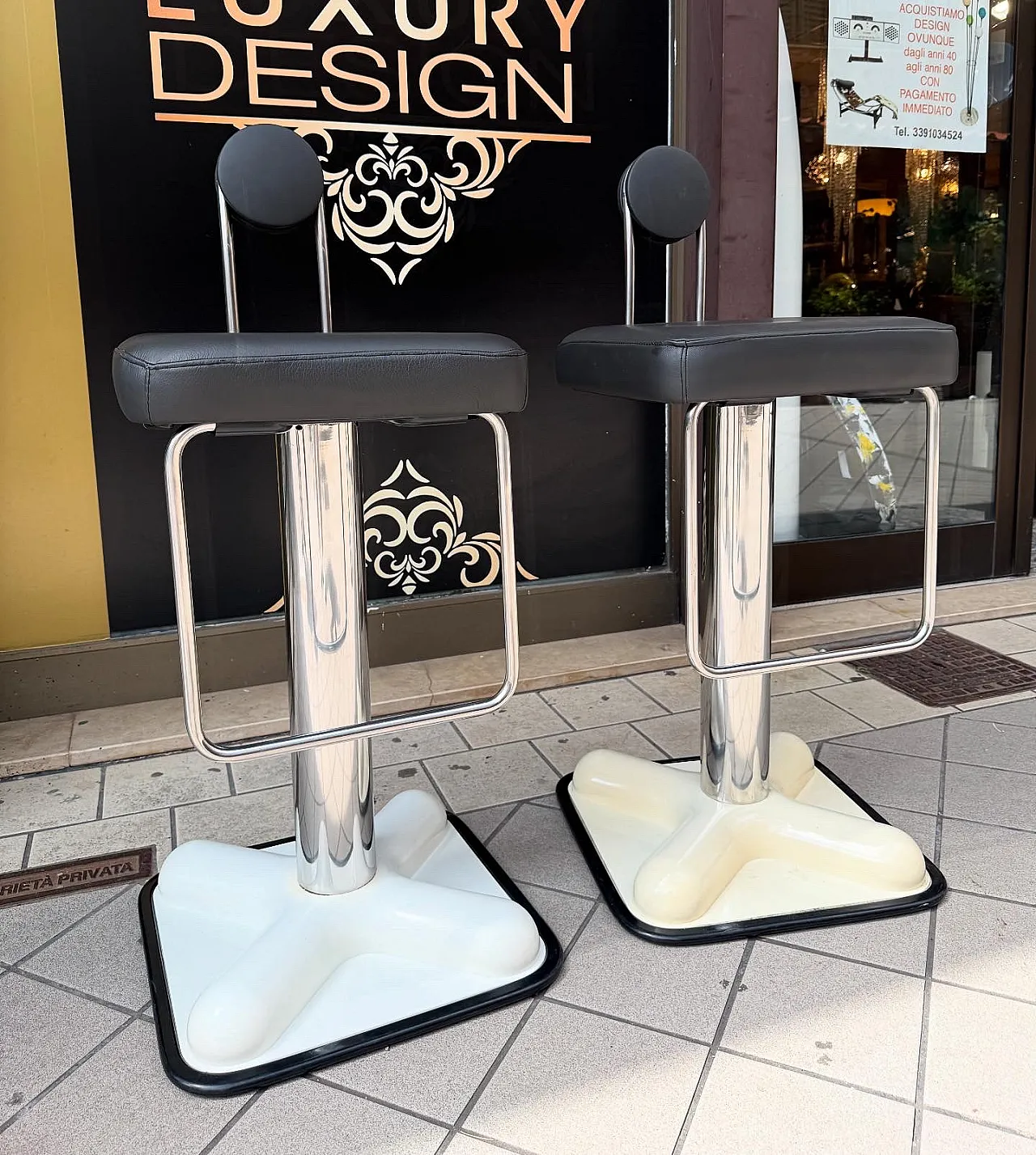 Pair of bar stools Birillo by Joe Colombo for Zanotta, 70s 2