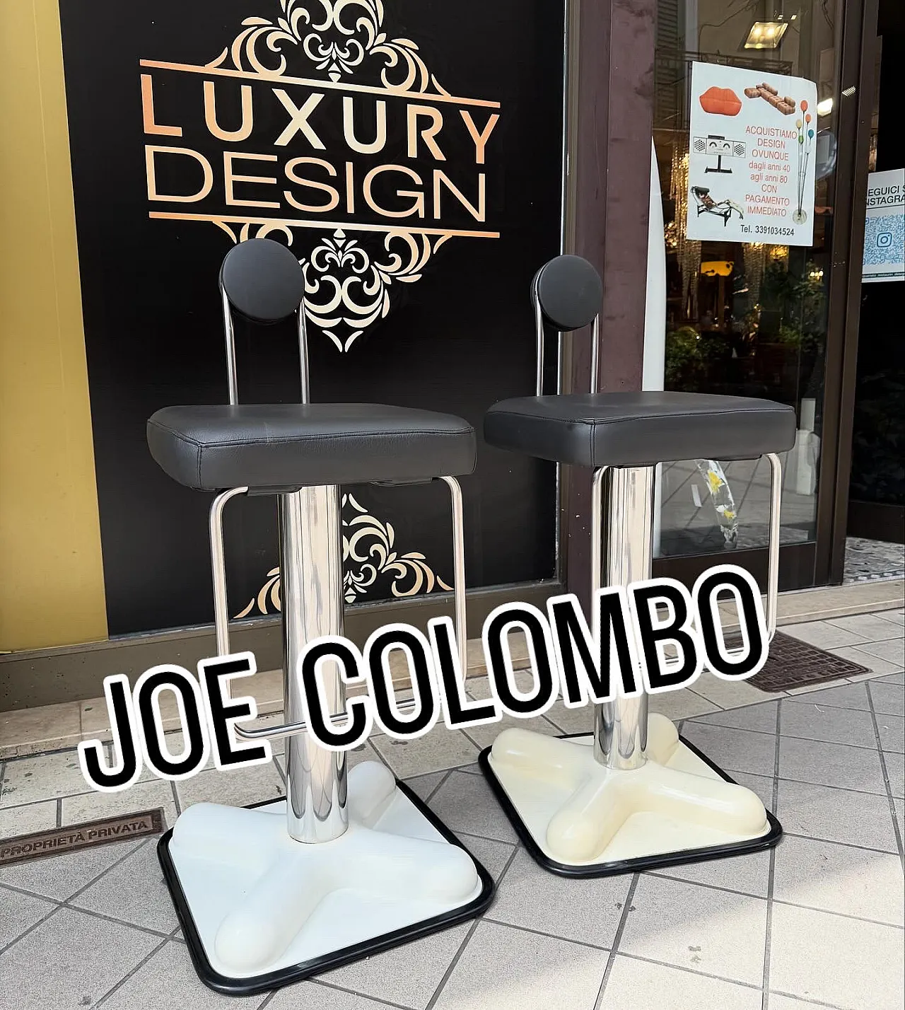 Pair of bar stools Birillo by Joe Colombo for Zanotta, 70s 4