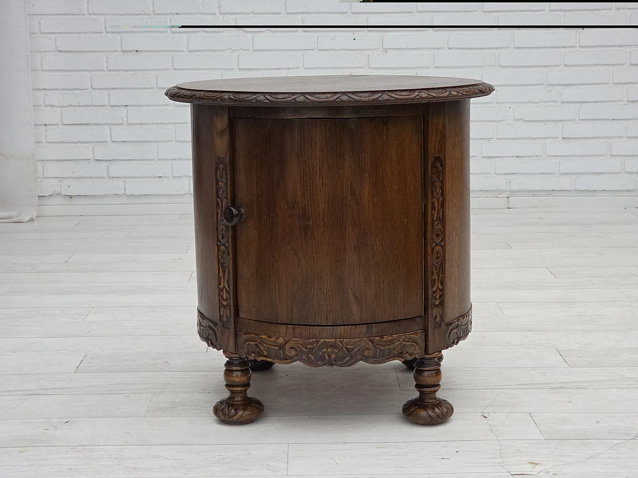 Scandinavian side cabinet in dark oak wood, 1930s 2