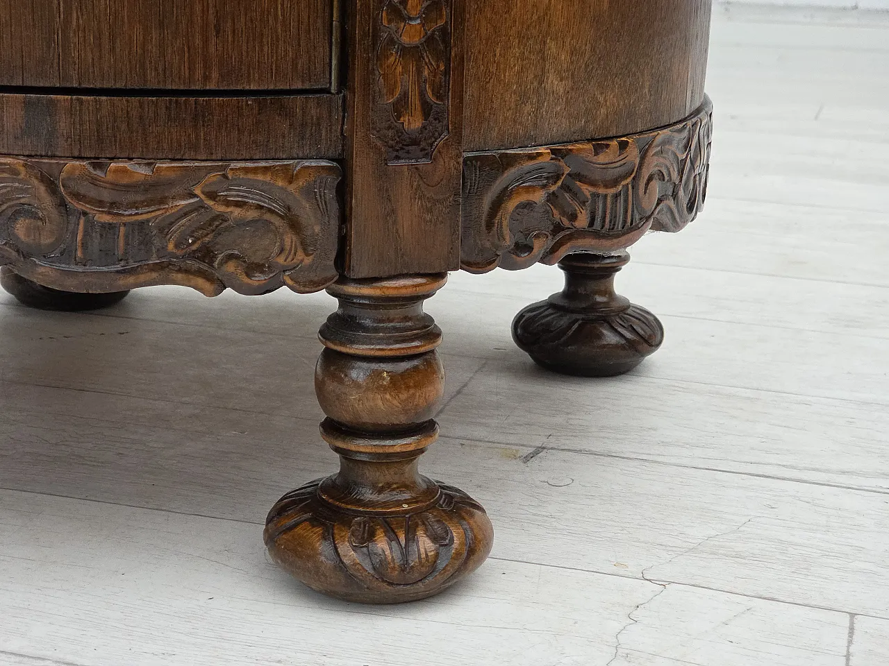 Scandinavian side cabinet in dark oak wood, 1930s 4