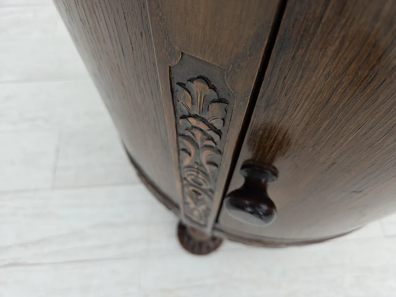 Scandinavian side cabinet in dark oak wood, 1930s 7