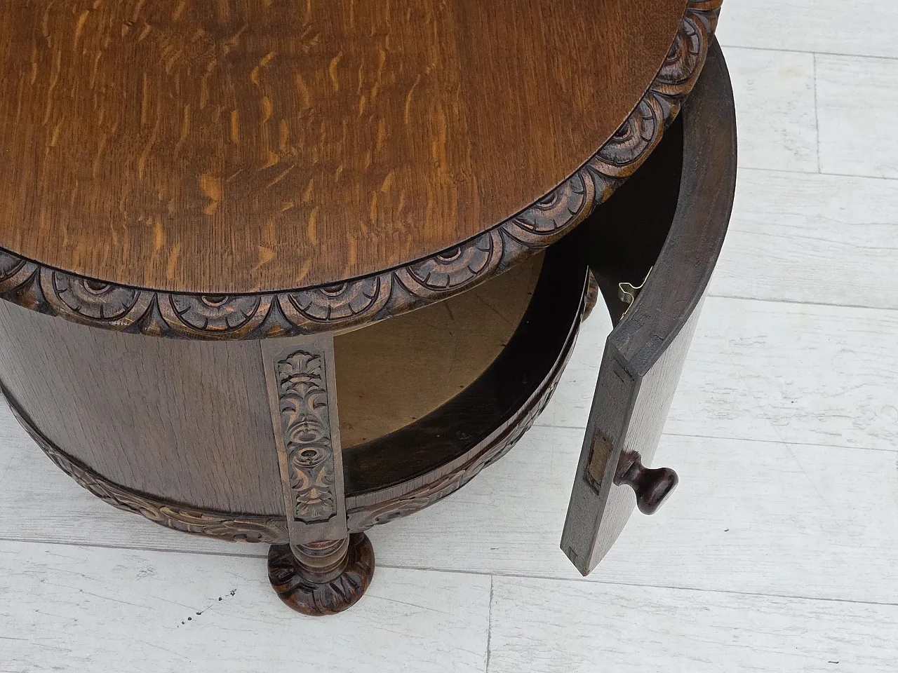 Scandinavian side cabinet in dark oak wood, 1930s 11