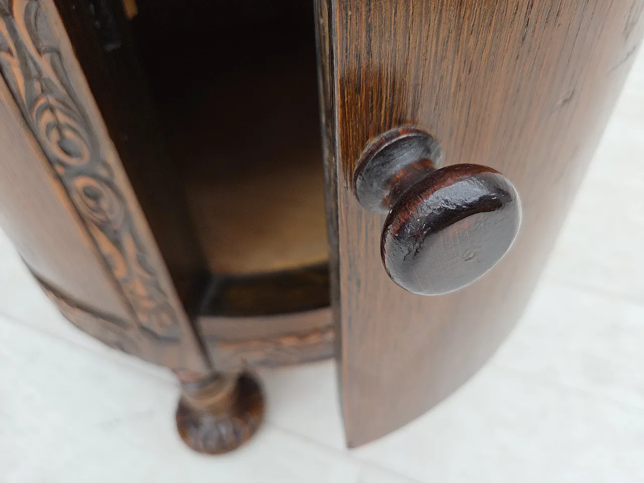 Scandinavian side cabinet in dark oak wood, 1930s 13