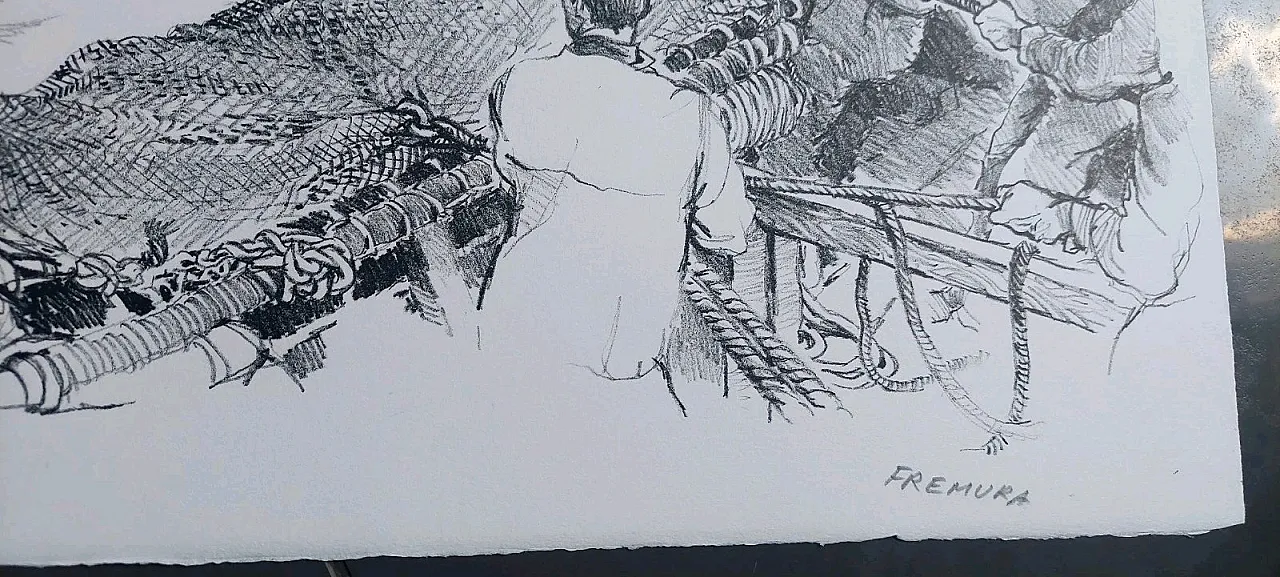 La Mattanza dei Tonni di Alberto Fremura, litografia, '900 7