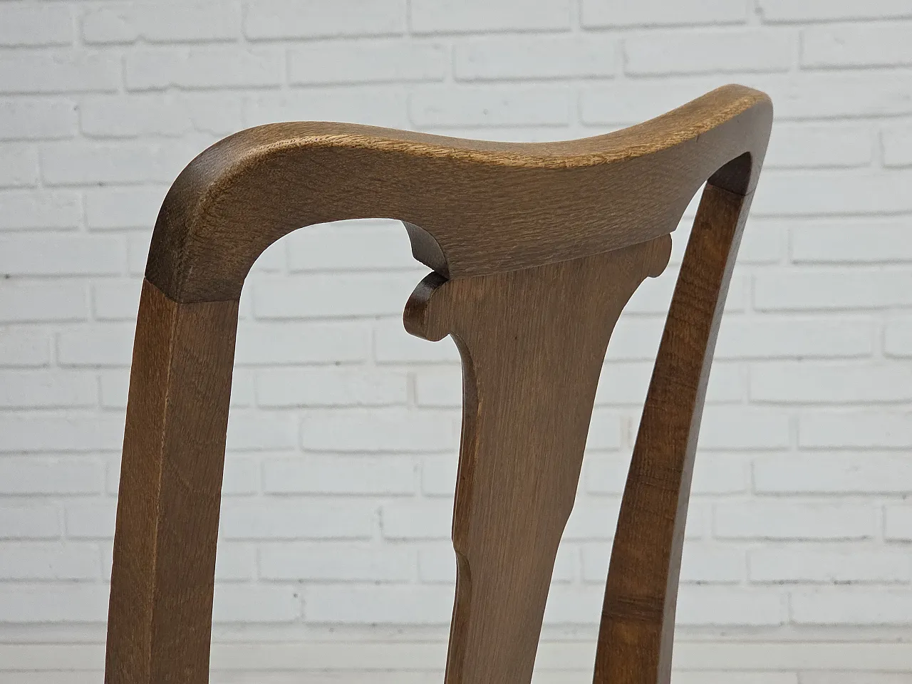 6 Danish chairs in velour and oak wood, 1930s 12