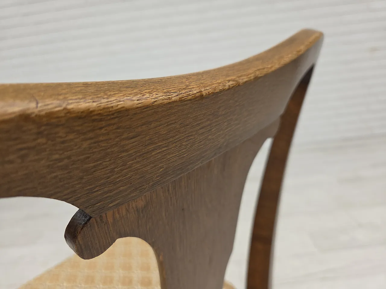 6 Danish chairs in velour and oak wood, 1930s 15