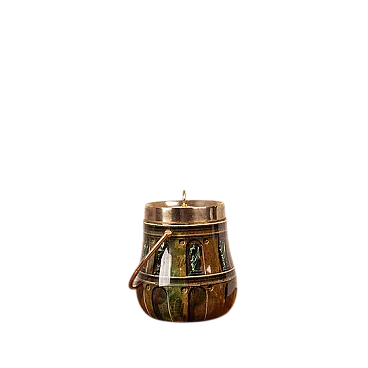 Ice bucket thermos flask in parchment by Aldo Tura, 1960s