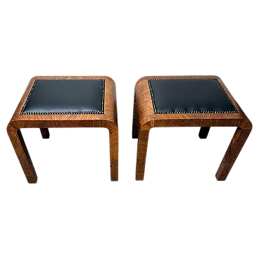Coppia di sgabelli austriaci in stile Art Déco, anni '30