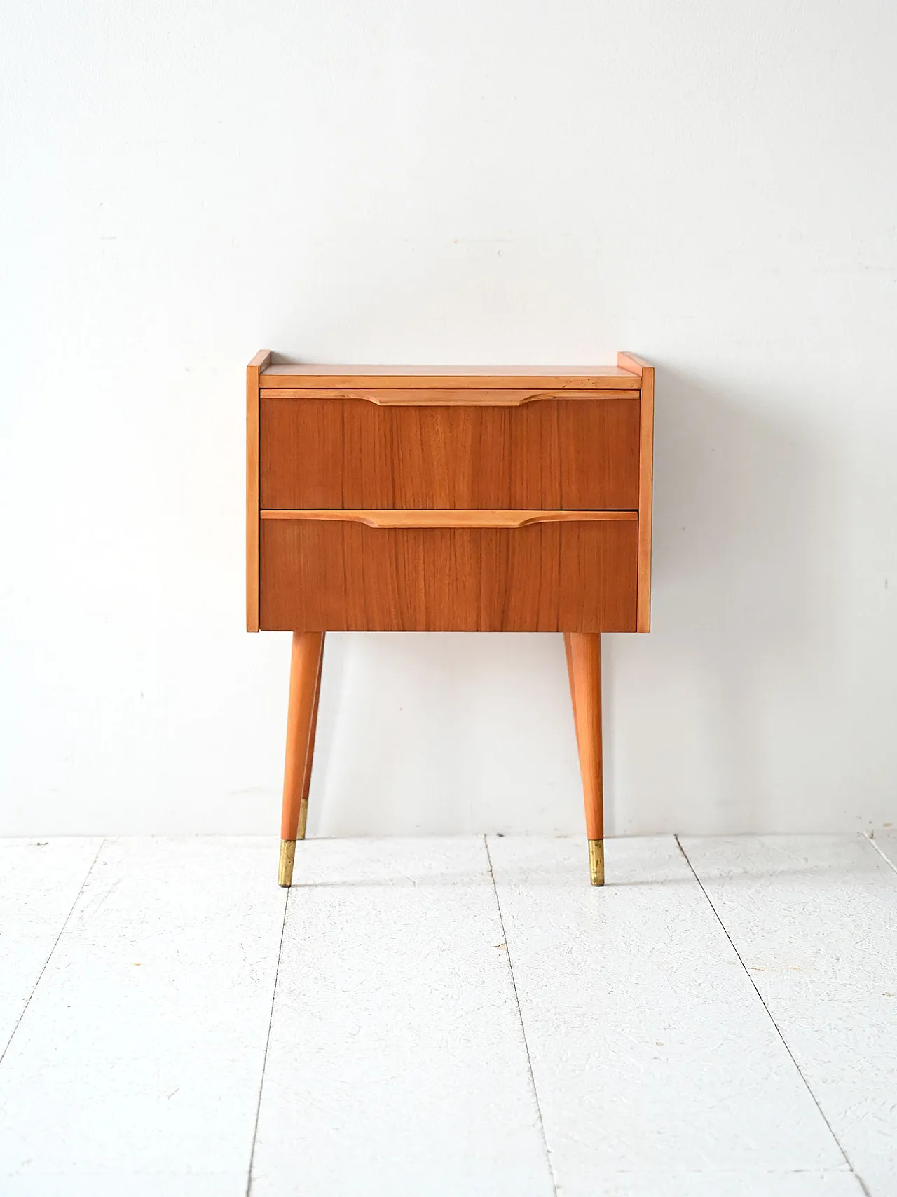 Scandinavian 1950s bedside table with brass details 2