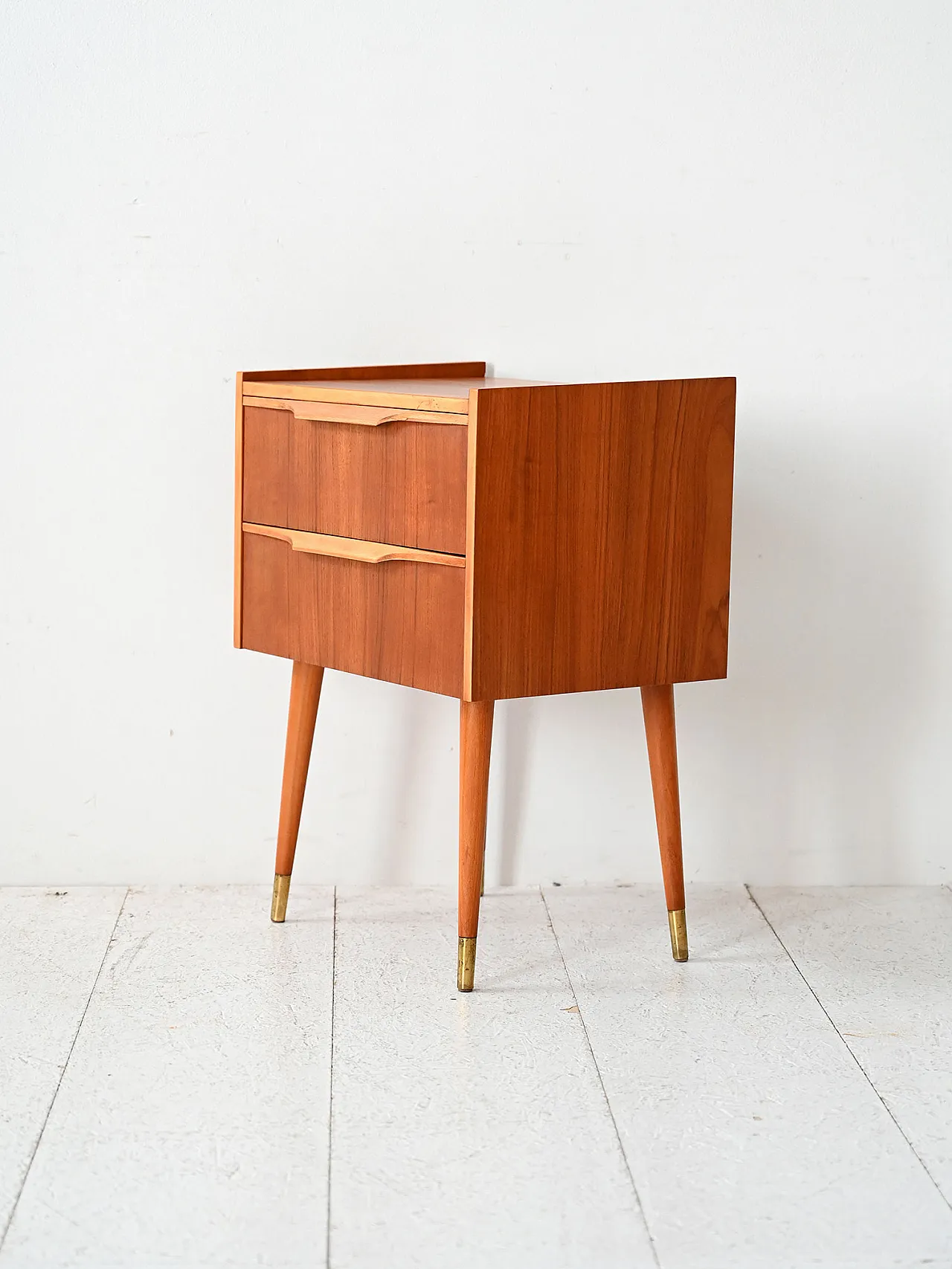 Scandinavian 1950s bedside table with brass details 4