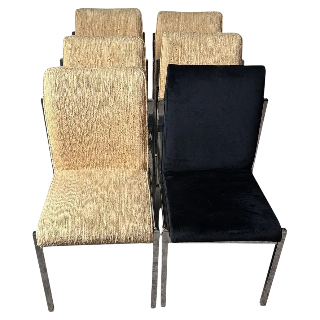 6 Sedie da pranzo cromate, anni '60 19