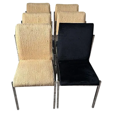 6 Sedie da pranzo cromate, anni '60