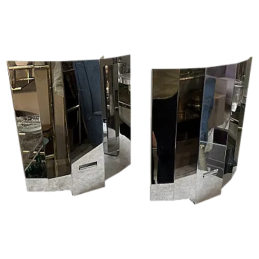 Pair of steel wall sconces, 1980s