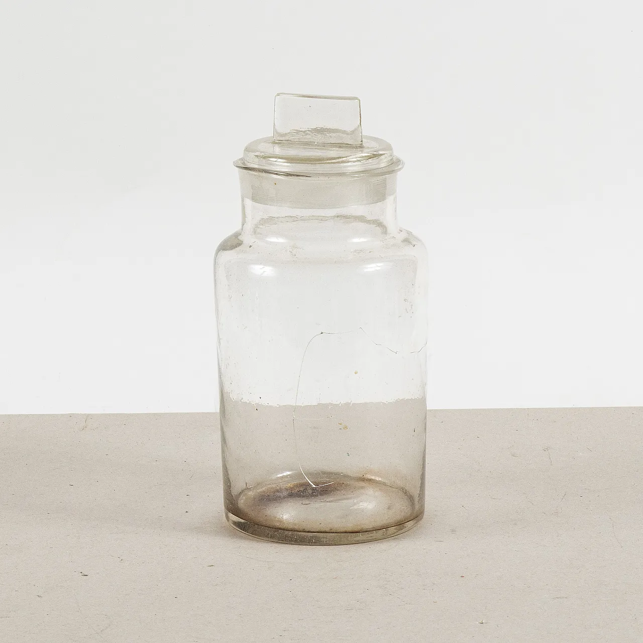 Glass pharmacy container jar, 1960s 4