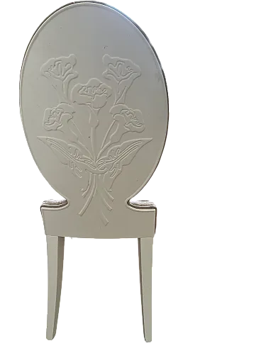 White oak cushioned & ornated chair Halley Milano, 2000s