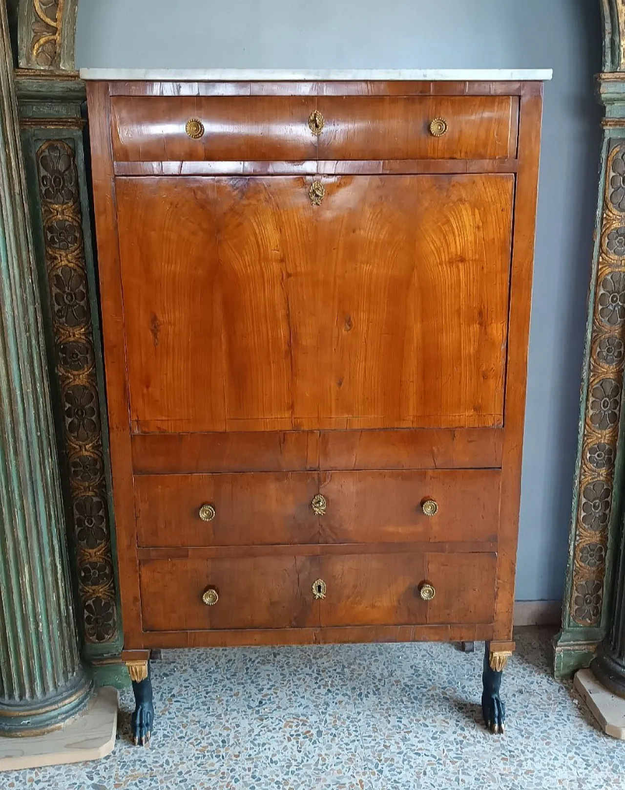 Empire wooden secretary desk, early 19th century 3